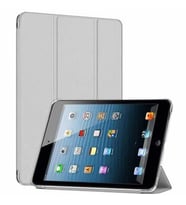 Apple iPad Mini 2 / Mini 3 Smart Cover  Stand Arkası Şeffaf Tablet Kılıfı (Gümüş)