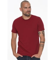 T8569 DEWBERRY BİSİKLET YAKA ERKEK T-SHIRT-KOYU BORDO