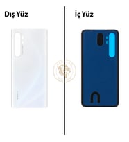 Xiaomi Mi Note 10 Lite Buz Beyazı Arka Pil Kapağı Batarya Kapağı Lazer Kesim Back Cover