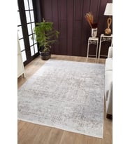 Dijital Kaymaz Yıkanabilir Bej Minimalist Salon Halısı Mutfak Halısı Koridor Halısı Yolluk HLN1775
