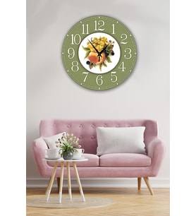 Bilge Retro Tasarımlı Duvar Saati 35 X 35 Cm (Baskılı)