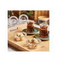 Dekoratif Boncuklu Cam Kase Seti 6’lı – Tatlı & Atıştırmalık Sunumluk