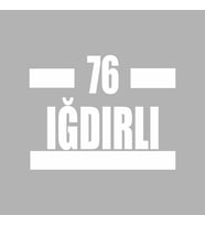 76 Iğdırlı Araba Sticker siyah 16x9 CM (Beyaz)