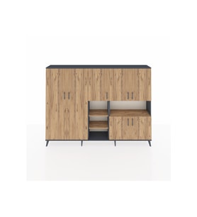 Arges Dolap 13 Raflı 7 Kapaklı 220x30x163 Antrasit-Çam