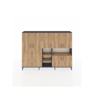 Arges Dolap 13 Raflı 7 Kapaklı 220x30x163 Antrasit-Çam
