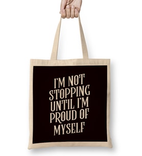 Not Stopping Until Proud Fitness Workout Bodybuilding Sports Bez Çanta Uzun Saplı