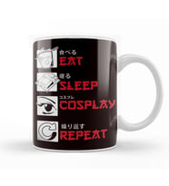 Eat Sleep Cosplay Anime Manga Otaku Japanese Kupa Bardak Porselen