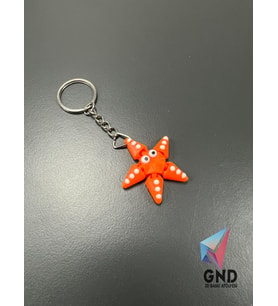3D Baskı Hareketli Deniz Yıldızı Anahtarlık (Turuncu)