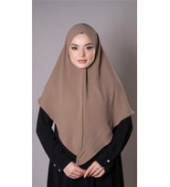 Yavru Ağzı Pratik Hazır Geçmeli Tesettür Eşarp Aerobin Kumaş  Çapraz Hijab 2307_35 (Yavruağzı)