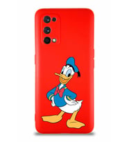 Realme 7 Pro Soft Premier Kapak Donald Duck-C Tasarımlı Silikon Kılıf - Kırmızı (Şeffaf)
