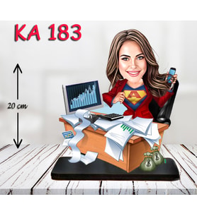 Kişiye Özel Ahşap Biblo - Masa Başı Karikatür Biblo - Kadın Biblo 10