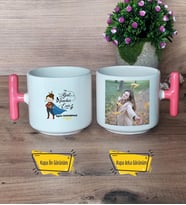 Kadın İngilizce Öğretmeni Kupa Bardak Fotoğraflı T Pembe Kulplu Öğretmenler Günü Hediyesi