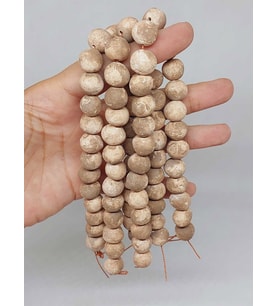 Kahverengi Pigmentli Mat Seramik Boncuk Dizi 10-12mm/24cm (54180)