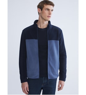 LCWAIKIKI Basic Lacivert Dik Yaka Polar Erkek Fermuarlı Sweatshirt