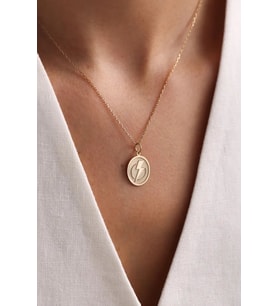 Kişiye Özel Şimşek Model Kolye 925K Gümüş (Gold)
