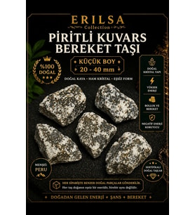 Sertifikalı Piritli Kuvars Bereket Taşı Doğal Ham Kristal 20-40 mm Küçük Boy
