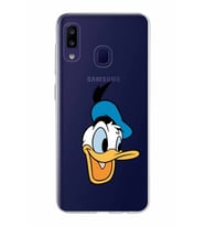 Samsung Galaxy M10s Kapak Donald Duck Tasarımlı Şeffaf Silikon Kılıf