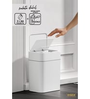 12 Litre Sensörlü Otomatik Çöp Kovası Seti, Pil ve Sensör Etiketi Dahil