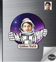 Kişiye Özel Astronot Erkek Ahşap Magnet -3