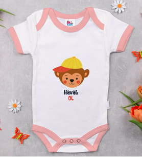 BK Kids Havalı Ol Tasarımlı Pembe Bebek Body Zıbın-1
