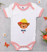 BK Kids Havalı Ol Tasarımlı Pembe Bebek Body Zıbın-1