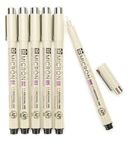 Sakura Pigma Micron Çizim Kalemi 6'lı Set (0.05 - 0.1 - 0.2 - 0.3 - 0.5 - 0.8) 