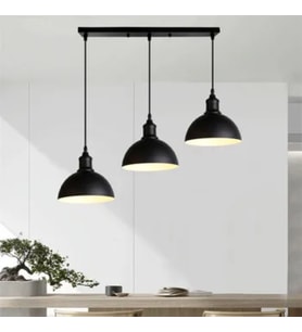 RİOLİGHT MASA ÜSTÜ VİNTAGE,RETRO,RUSTİK SİYAH 3XE27 DUYLU METAL SARKIT SIRALI AVİZE UZUNLUK:60CM