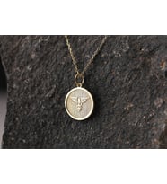 14 Ayar Altın Caduceus Sembol Kolye, Kişiye Özel Tıbbi Kimlik Kolye