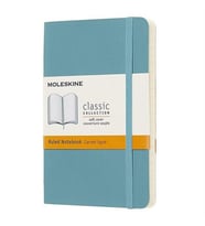 Moleskine Yumuşak Kapak Defter Mercan Mavisi (Çizgili - 13x21)