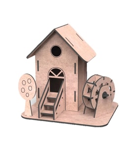 MAKET BOYANABİLİR SU DEĞİRMENİ 3 RENK BOYA EĞİTİCİ OYUNCAK AHŞAP BOYAMA SETİ AHŞAP SU DEĞİRMENİ