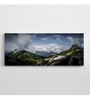 Gökyüzü Bulutlar Dağlar Panoramik Kanvas Tablo