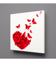 KELEBEKTEN KALP KANVAS TABLO 70x70cm (Karışık)