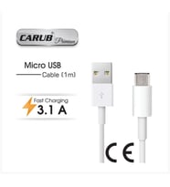CARUB Şarj Kablosu Usb Samsung 1mt Uyumlu (Beyaz)