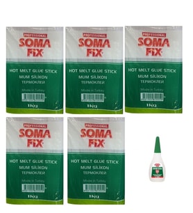 5 Kg Somafix Şeffaf Kalın Mum Silikon 11.3 x 300 mm Çubuk Sıcak Silikon