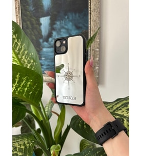 Aynalı Pusula Tasarımlı İsimli Iphone Telefon Kılıfı