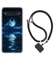 TCL 10L 10 Plus 10SE 20E 20SE 30 L7 Kılıf Boyun Askılı Silikon Night Moon 1133