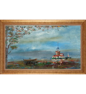 ALTIN ÇERÇEVELİ PASPARTULU TABLO CR1596