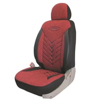 Nissan Primera Uyumlu Keten Kumaş Oto Koltuk Kılıfı - KIRMIZI-SİYAH (Karışık)