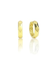 925 Ayar Gümüş küpe Üzeri Altın Kaplama Fasetli Modern Halka Küpe SGTL13195GOLD