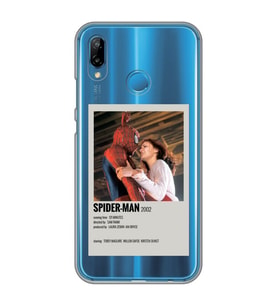Huawei P20 Lite Uyumlu Spider Man Minimalist Poster Desenli Şeffaf Telefon Kılıfı