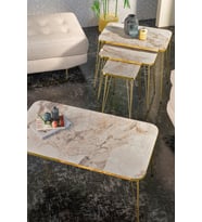 Zigon Sehpa Kr Ve Orta Sehpa Kr Set Gold Efes Tel 1106