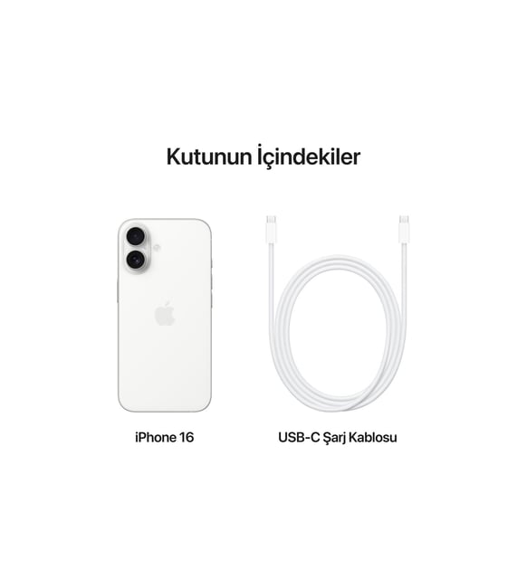 APPLE İPHONE 16 128GB CEP TELEFONU WHITE