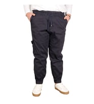 Mode XL Büyük Beden Erkek Keten Kargo Jogger 21910 Lacivert