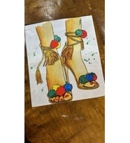 RENKLİ AYAKLAR ARMA DİKİŞ APLİKE SATENDİR 21X18 CM