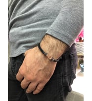 ERKEK BİLEKLİK GÜMÜŞ ERKEK BİLEKLİK SAFİR TAŞLI ÖZEL TASARIM BİLEKLİK