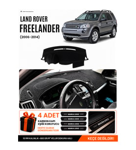 LAND ROVER FREELANDER (2006-2014) Uyumlu Torpido Örtüsü Torpido Kılıfı - Siyah