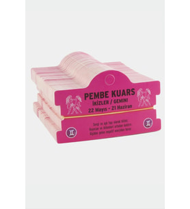 Pembe Kuars & İkizler Burç Bileklik Kartı