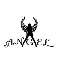 Angel ve Arkasında Kanat Bulunan Kız Yapıştırma Etiket