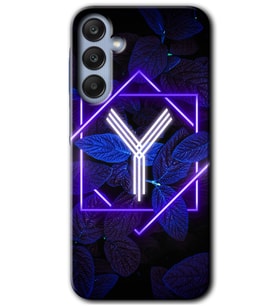 Galaxy A55 Kılıf HD Desen Baskılı Kılıf - Dark Neon Yaprak Y Harfi