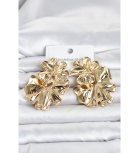 316L Çelik Gold Renk Lotus Model Kadın Küpe TJ-BKP11820